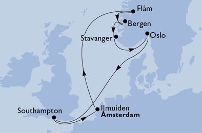 Cruise - nord-europa - Norge, Storbritannia, Nederland