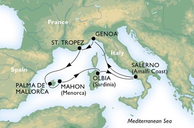 MIDDELHAVET - Italia,  Frankrike,  Spaina