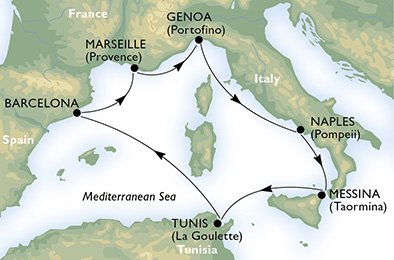 MIDDELHAVET - Italia,  Tunisia,  Spaina,  Frankrike