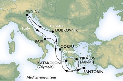 MIDDELHAVET - Italia,  Hellas,  Kroatia