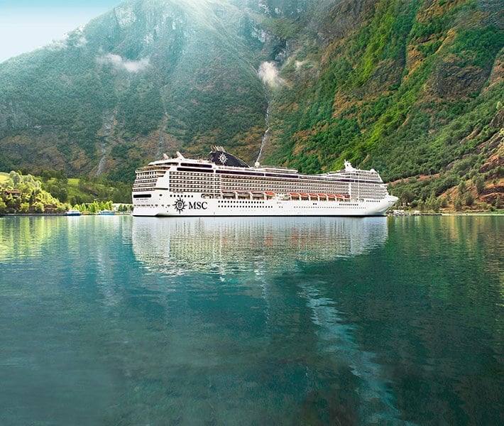 Cruise ship in the norwegian fjords, MSC Magnifica | MSC Cruises Cruise ship in the norwegian fjords, MSC Magnifica | MSC Cruises
