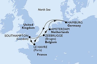 Tyskland, Storbritannia, Frankrike, Belgia, Nederland
