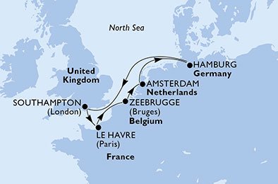 Frankrike, Belgia, Nederland, Tyskland, Storbritannia