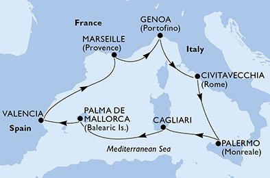 Italia, Spaina, Frankrike