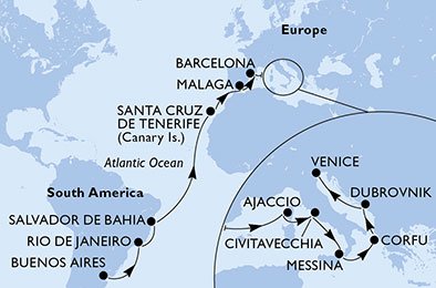 Argentina, Brasil, Spaina, Frankrike, Italia, Hellas, Kroatia