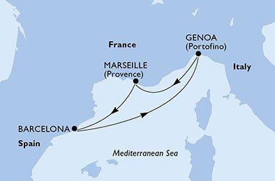 Italia, Frankrike, Spaina
