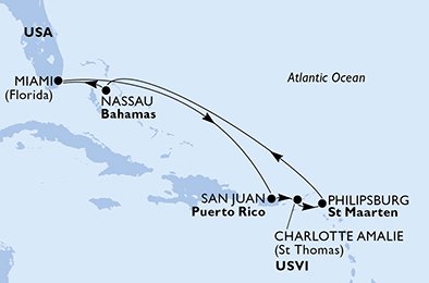 USA, Puerto Rico, Virgin Islands (U.S.), St. Maarten, Bahamas