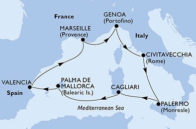Italia, Spaina, Frankrike