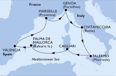 Spaina, Frankrike, Italia