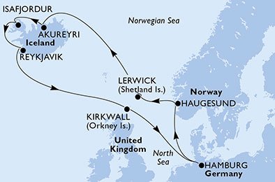 Tyskland, Norge, Storbritannia, Island