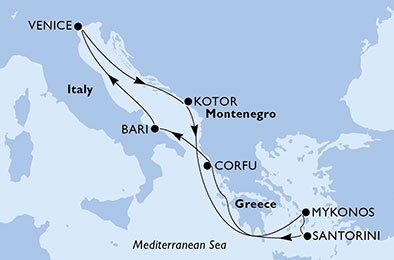 Italia, Montenegro, Hellas