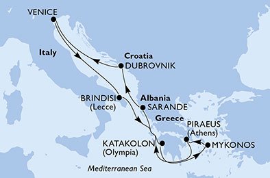 Italia, Hellas, Albania, Kroatia