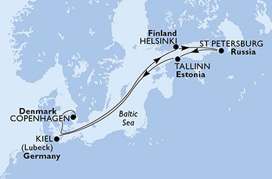 Danmark, Finland, Russland, Estland, Tyskland