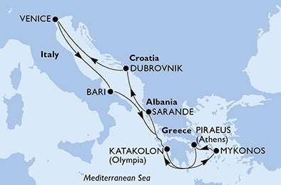 Italia, Hellas, Albania, Kroatia