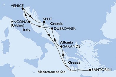 Italia, Kroatia, Hellas, Albania