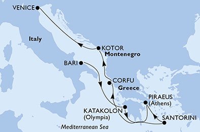 Italia, Hellas, Montenegro