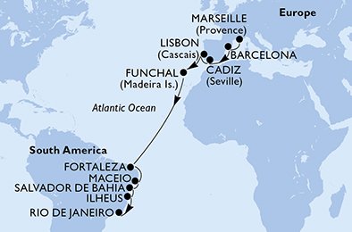 Frankrike, Spaina, Portugal, Brasil