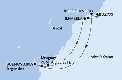 Argentina, Uruguay, Brasil