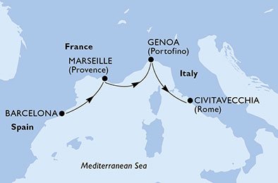 Spaina, Frankrike, Italia