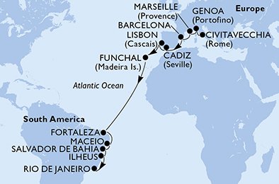 Italia, Frankrike, Spaina, Portugal, Brasil