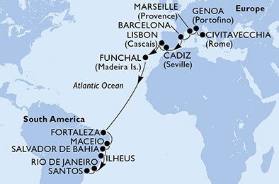 Italia, Frankrike, Spaina, Portugal, Brasil
