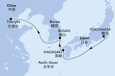 Japan, Korea, Kina