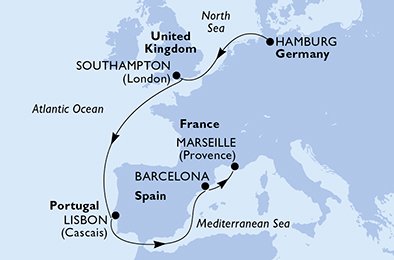 Tyskland, Storbritannia, Portugal, Spaina, Frankrike