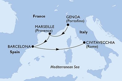 Italia, Frankrike, Spaina