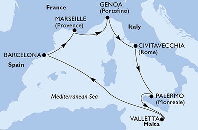 Spaina, Frankrike, Italia, Malta