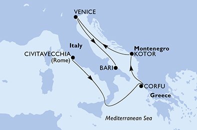 Italia, Hellas, Montenegro
