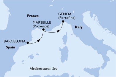 Spaina, Frankrike, Italia