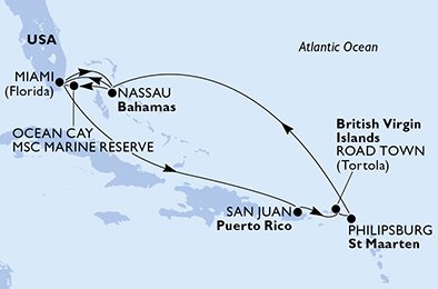 USA, Bahamas, Puerto Rico, Virgin Islands (Britisk), Nederlandske Antiller
