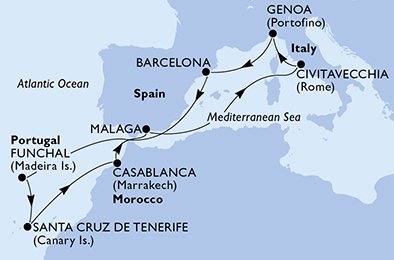 Italia, Spaina, Portugal, Marokko