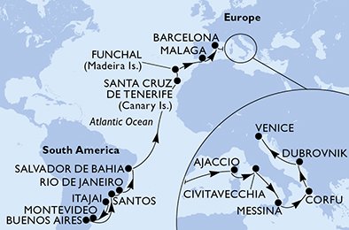 Brasil, Uruguay, Argentina, Spaina, Portugal, Frankrike, Italia, Hellas, Kroatia