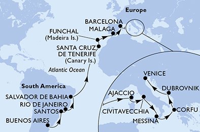 Argentina, Brasil, Spaina, Portugal, Frankrike, Italia, Hellas, Kroatia
